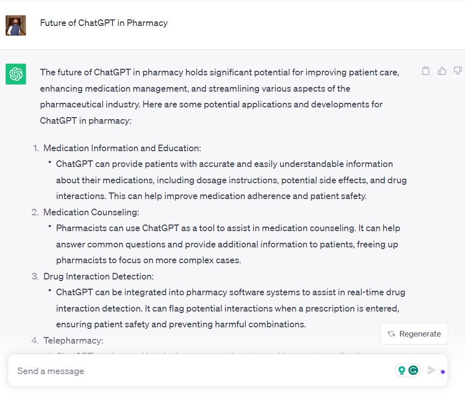 ChatGPT with Pharmacy in Future