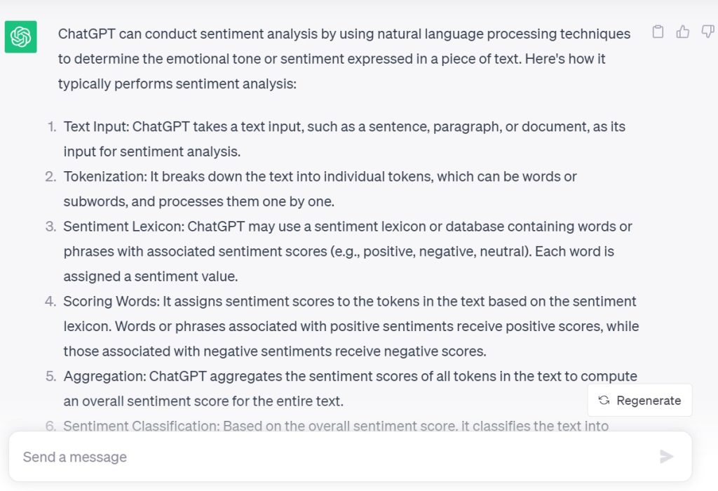 how chatgpt can conduct sentiment analysis