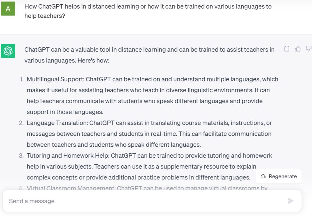 chatgpt helping teachers via distanced learning