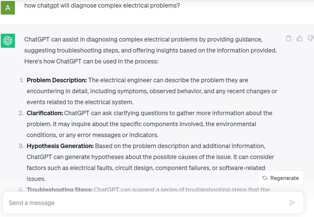 chatgpt on complex electrical problems