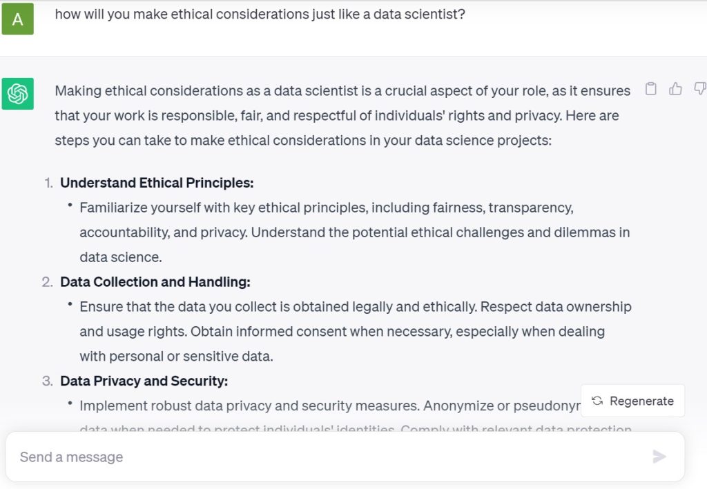 ethical considerations by chatgpt