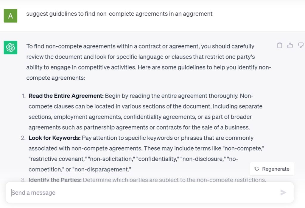 guidelines by ChatGPT to find an incomplete agreement